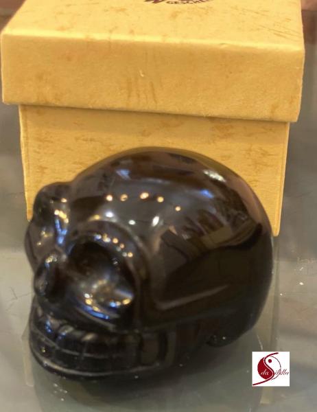 Kristallschädel, Obsidian 5,0cm in Geschenkschachtel